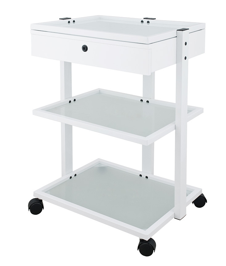 Weelko White Beauty Salon Trolley with 1 Drawer