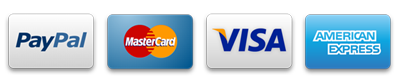 We accept PayPal, MasterCard, VISA and Americal Express